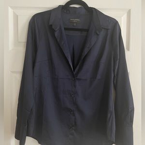 Lovely rich blue satin Banana Republic button down